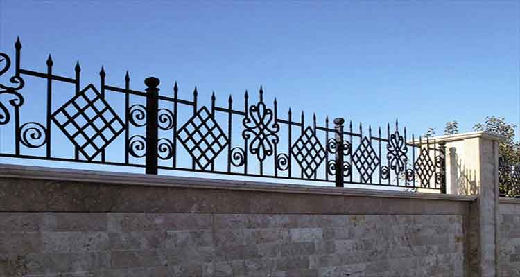 Grille, clôture, en, fer, forgé, extérieur, jardin, villa, maison, pas, cher, fabricant, Maroc, Marrakech
